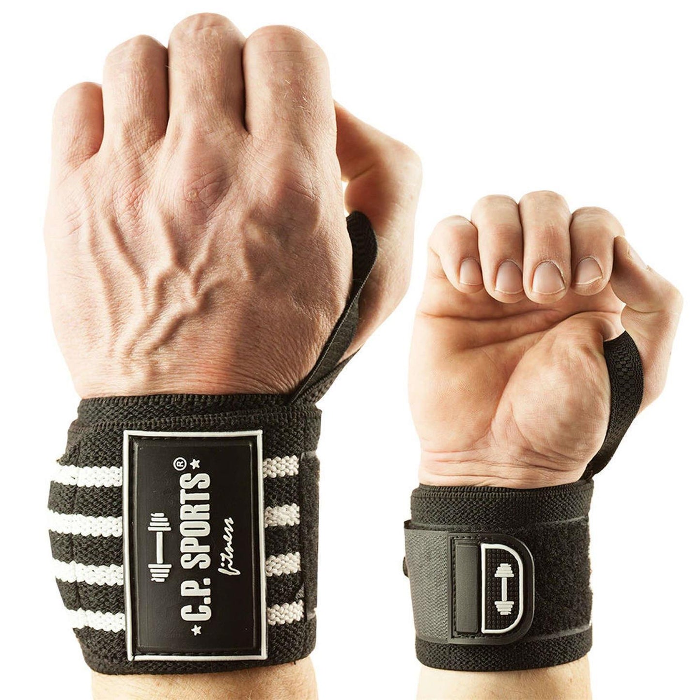 Strongman Wrist Wraps 50 cm, black/white