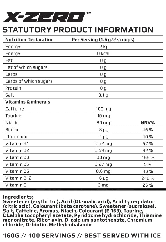 X-Zero Japanese Cherry – Sockerfri Energidryck (100 portioner)