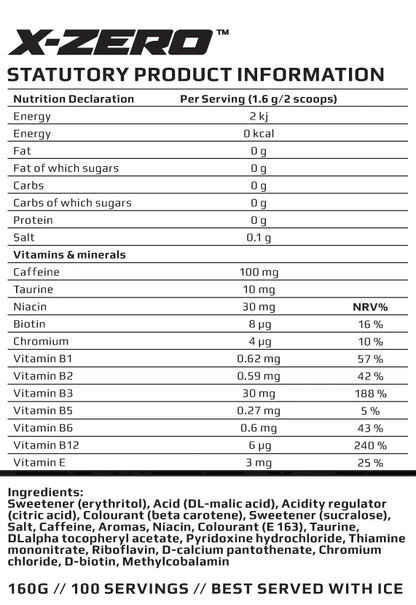 X-Zero Japanese Cherry – Sockerfri Energidryck (100 portioner)